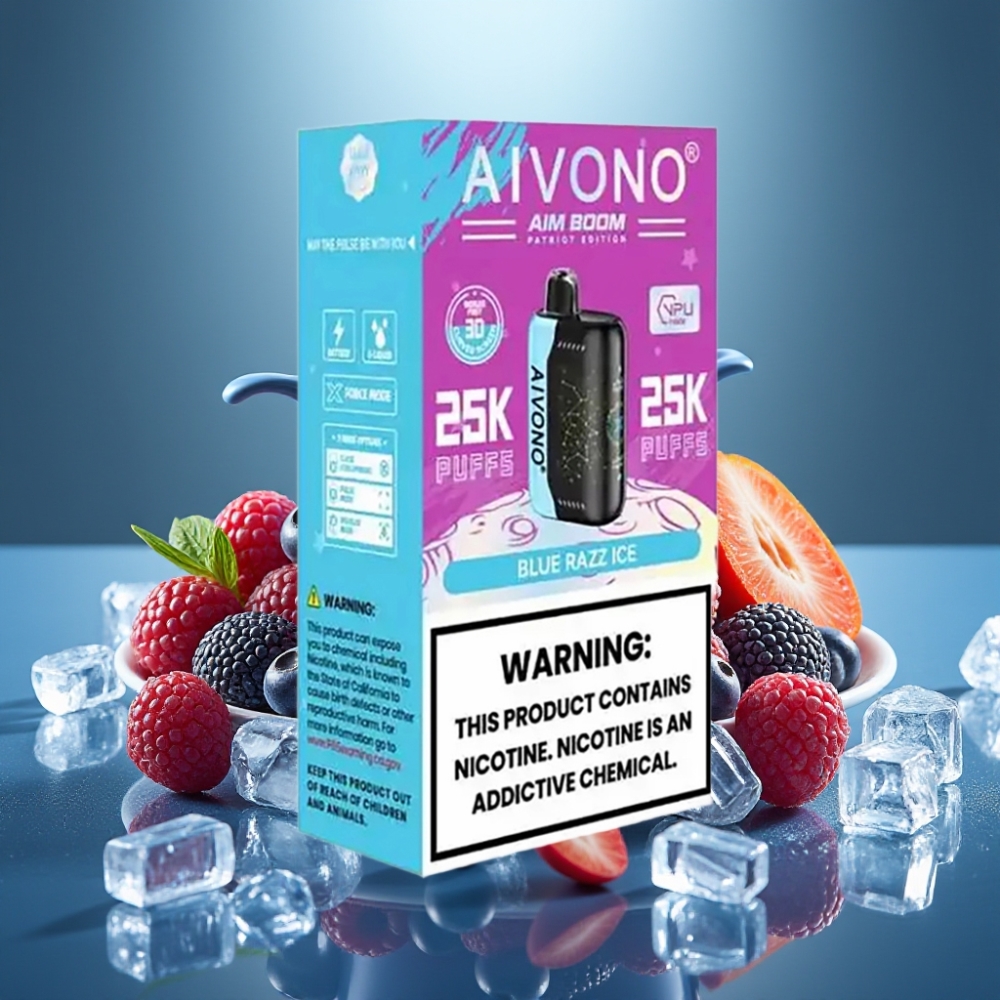 Aivono AIM BOOM 25000 Puffs Zilā Aveņu Ledus 28ml 650mAh