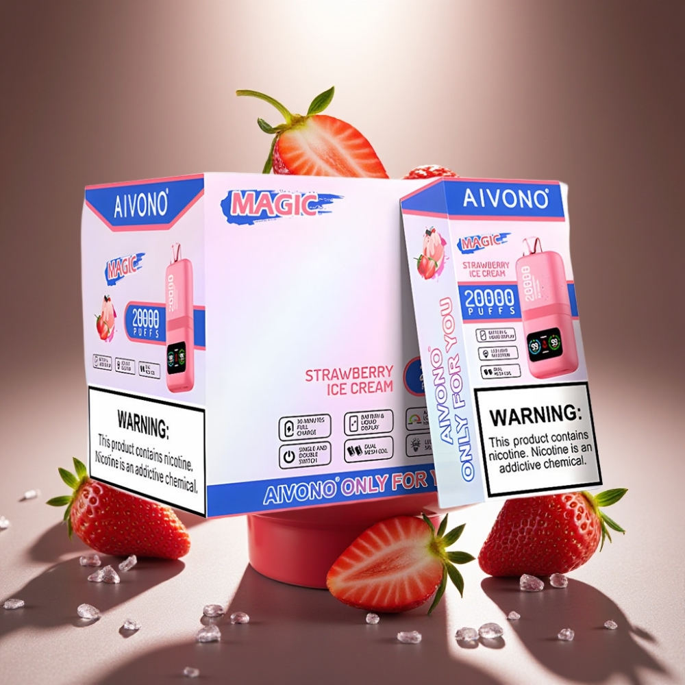 Aivono AIM MAGIC 20 000 Puffs zemesņogu saldējums Type-C Dual Mesh Coils