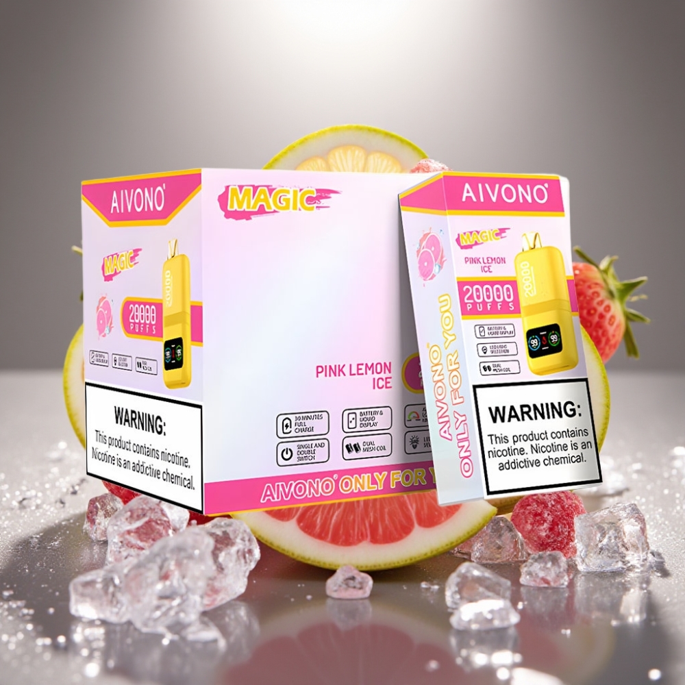 Aivono AIM MAGIC Pink Citrona Ledus ar Dual Mesh Coils un LCD displeju