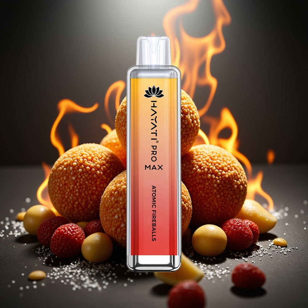 Hayati Pro Max 4000 Puffs Disposable Vape Atomu Uguns Bumbiņas ar LED gaismu un 1400mAh bateriju