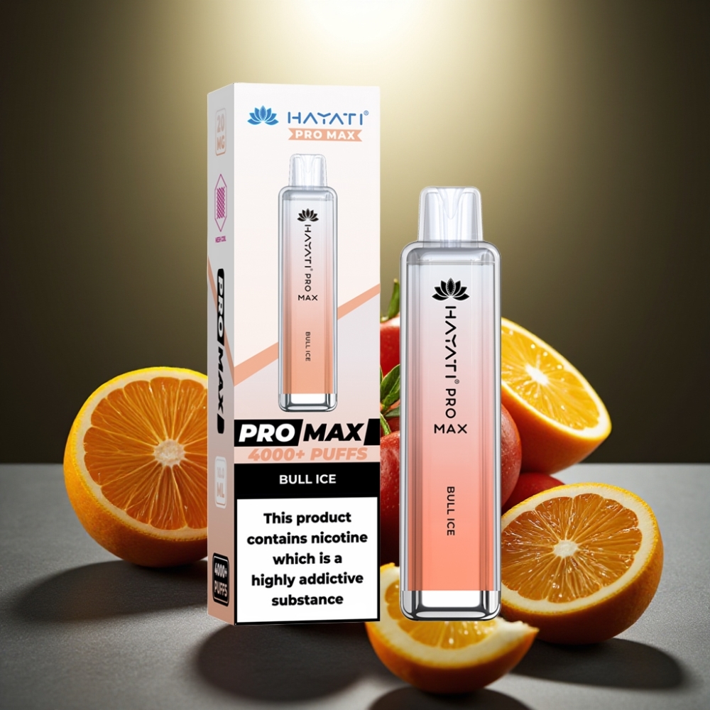 Hayati Pro Max 4000 Puffs Disposable Vape Bull Ledus ar 1400mAh bateriju