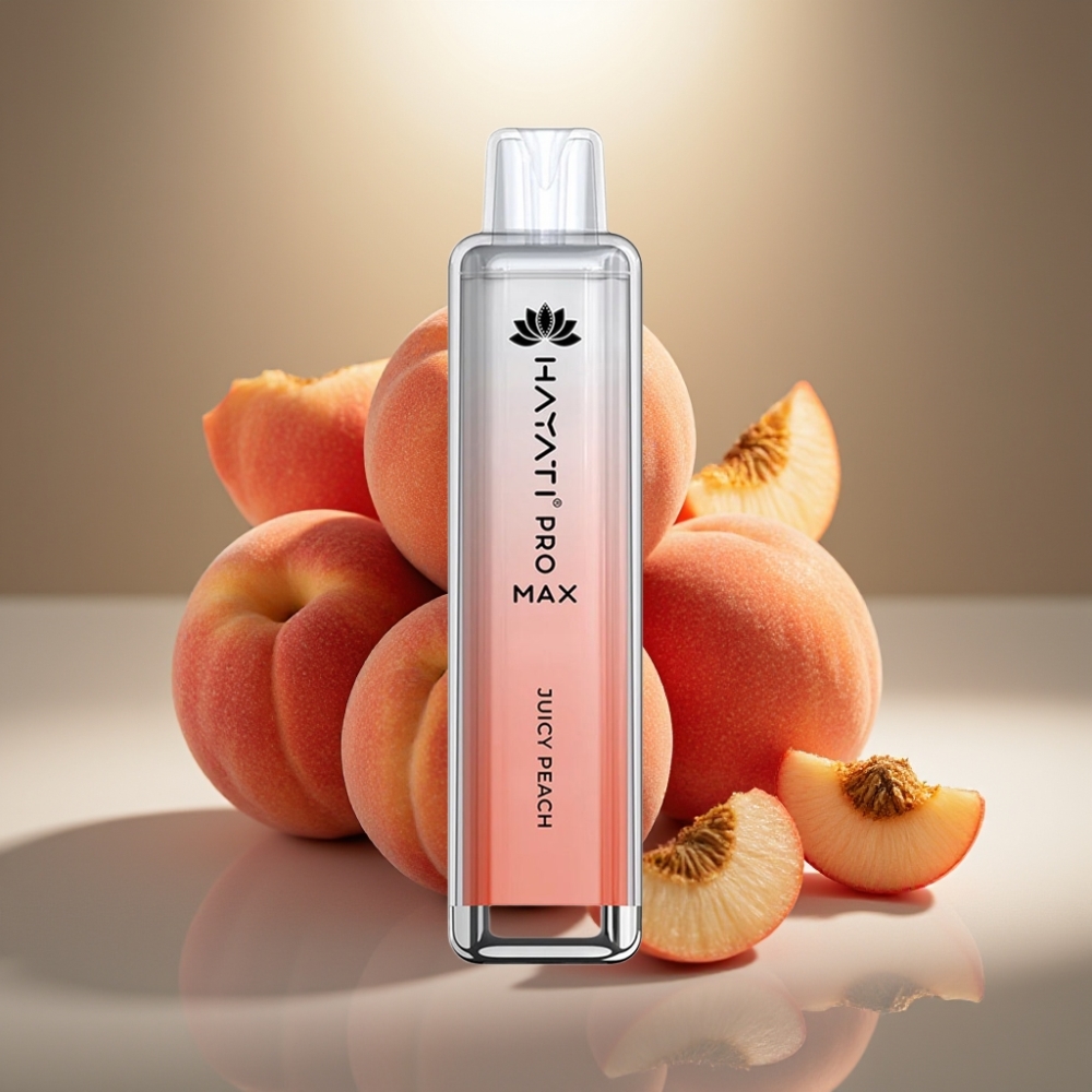 Hayati Pro Max 4000 Puffs Disposable Vape Dzidrs Persiks ar LED Gaismu un 1400mAh Bateriju