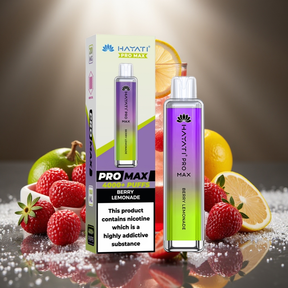 Hayati Pro Max 4000 Puffs Disposable Vape Ogļu Limonāde ar LED gaismu