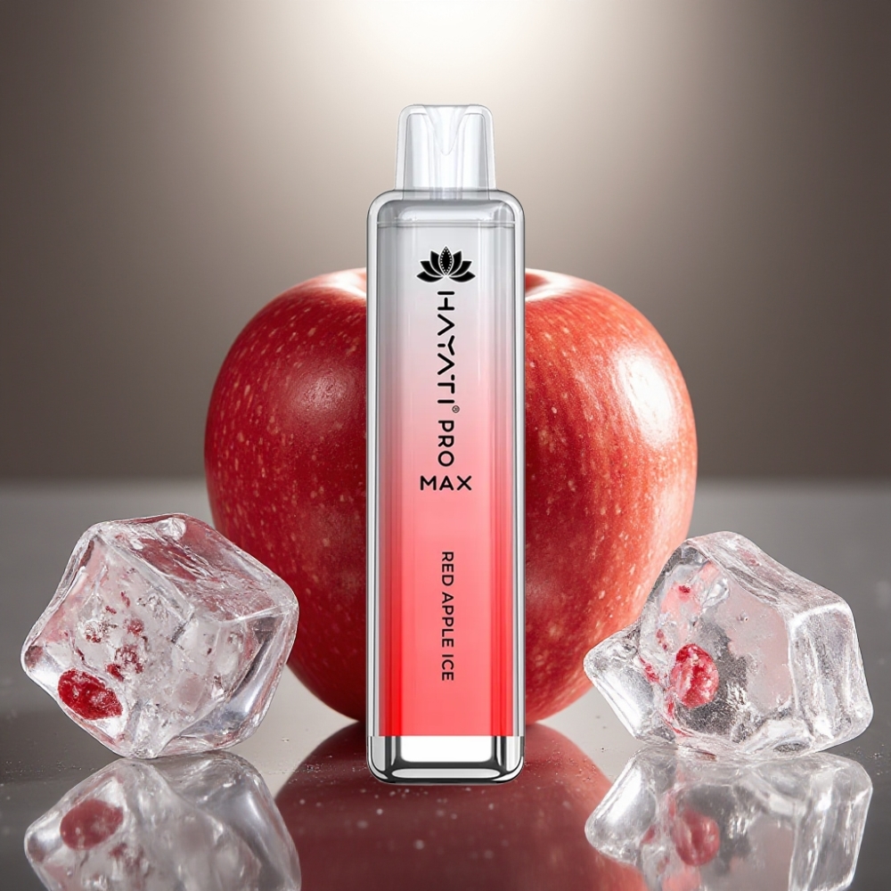Hayati Pro Max 4000 Puffs Disposable Vape Sarkana ābola ledus ar 1400mAh bateriju