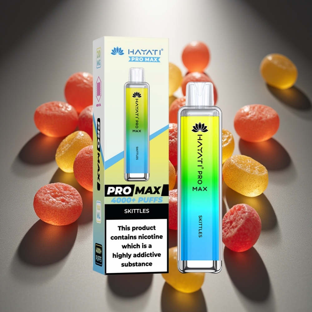 Hayati Pro Max 4000 Puffs Disposable Vape Skittles ar LED apakšā un 1400mAh bateriju