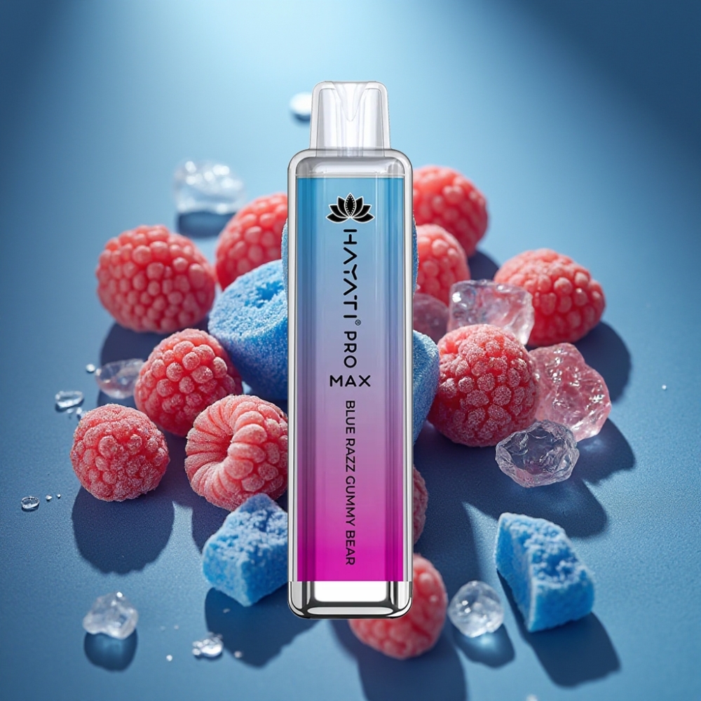 Hayati Pro Max 4000 Puffs Disposable Vape Zilā Aveņu Gumijlāča Garša ar 1400mAh bateriju