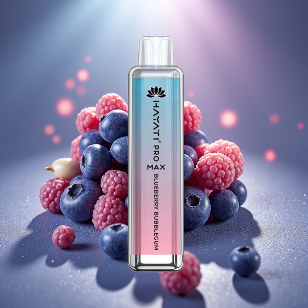 Hayati Pro Max 4000 Puffs Disposable Vape Zilā Mellenes Sķīvīšu Garša, Dual 1.1 Ohm Mesh Coil, 1400mAh