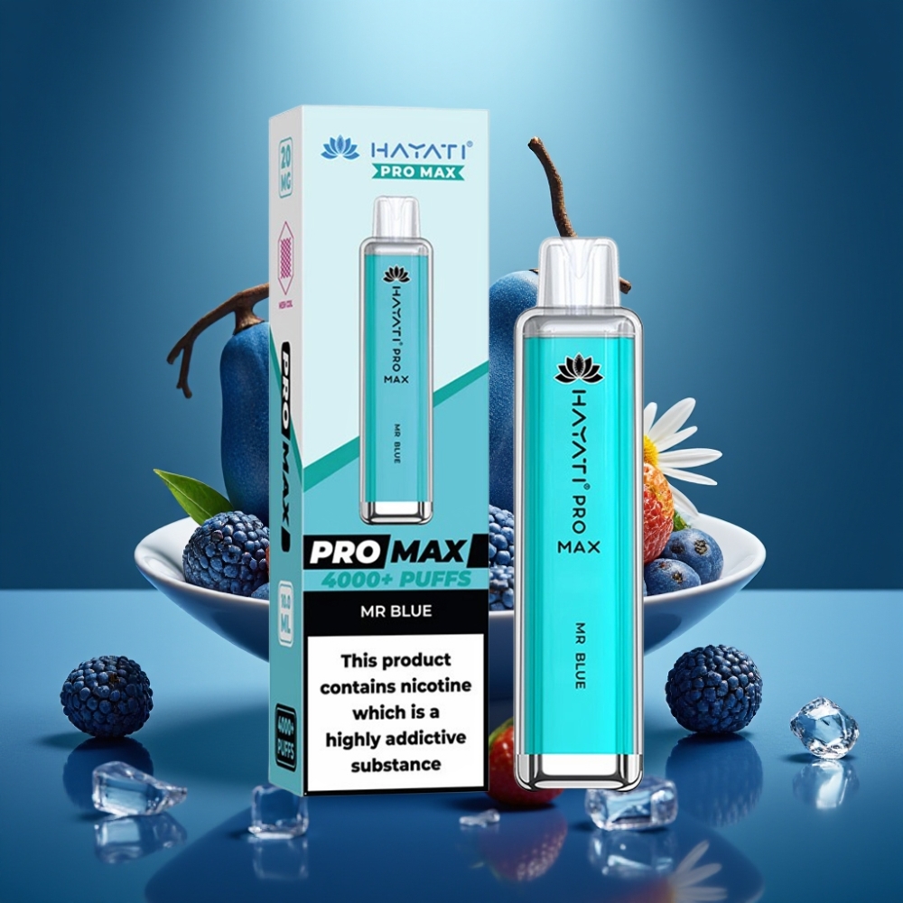 Hayati Pro Max 4000 Puffs Disposable Vape Zilais Mr Blue 1400mAh