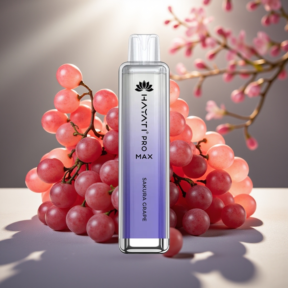 Hayati Pro Max Crystal izskats Sakura Vīnoga 4000 Puffs Disposable Vape