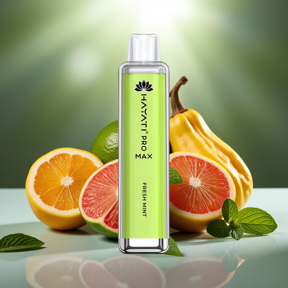 Hayati Pro Max Disposable Vape 4000 Puffs Svaiga Piparmētra ar LED Gaismu