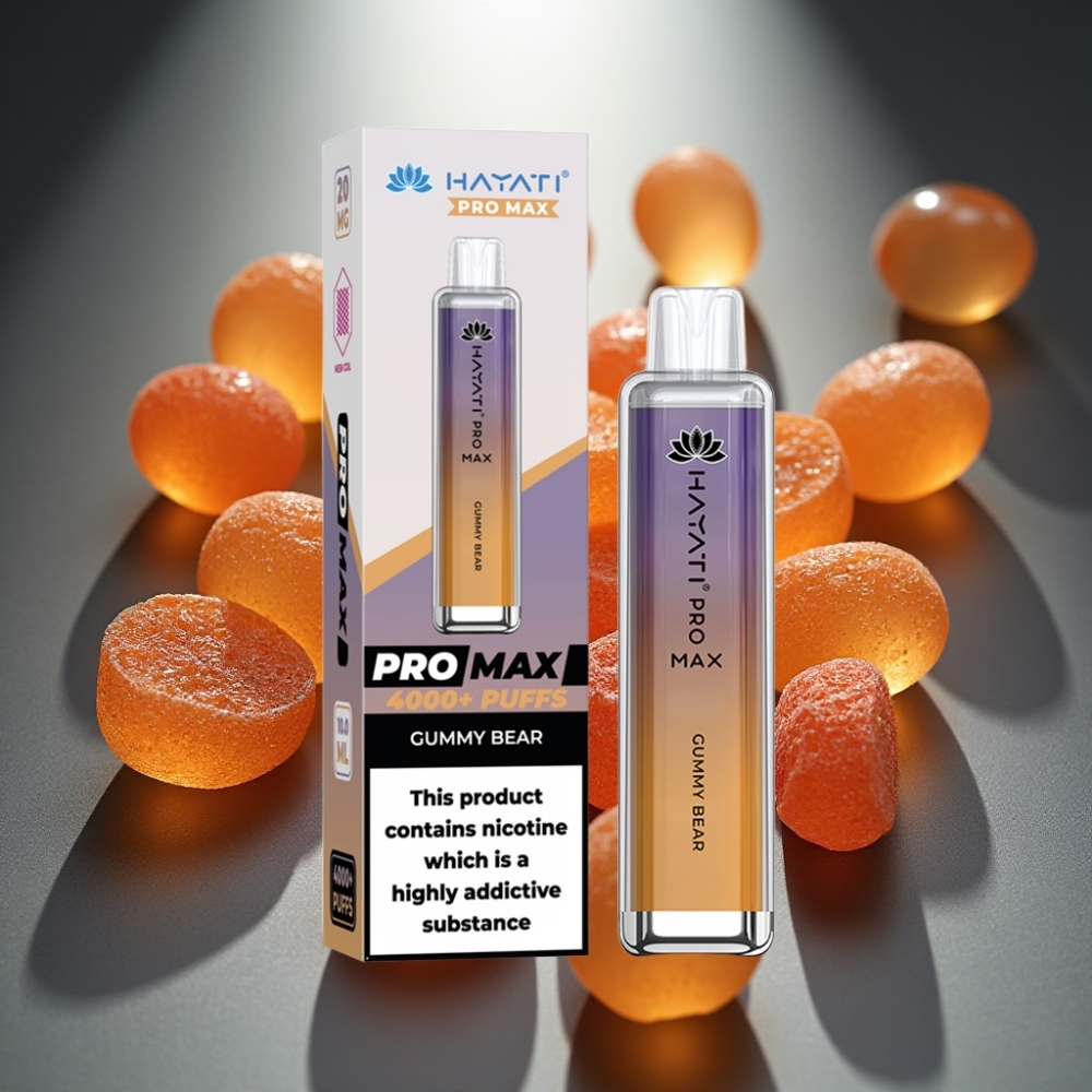 Hayati Pro Max Disposable Vape Čūsku Lācīša Garša ar 4000 Puffiem un 1400mAh Bateriju