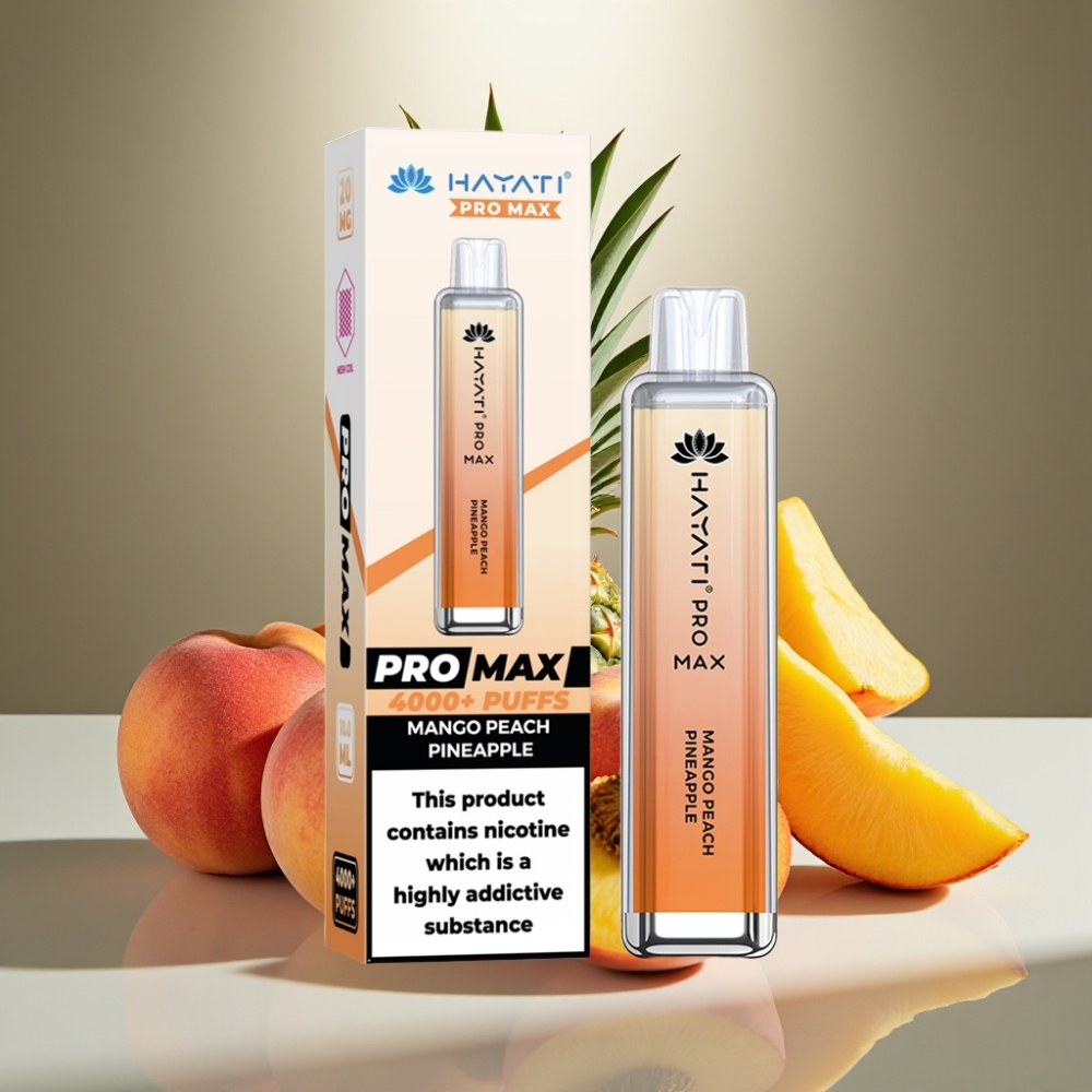 Hayati Pro Max Dzīvesriekstu Persiku Ananāsu 4000 Puffs Disposable Vape