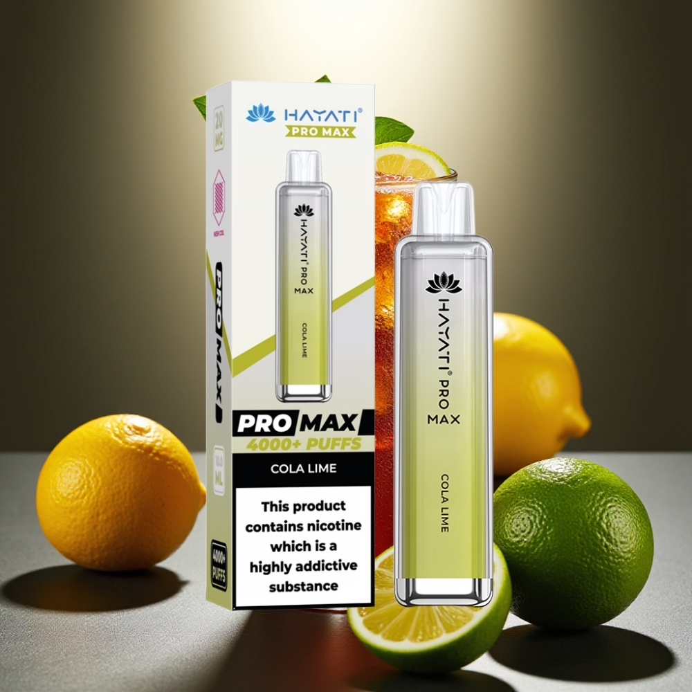 Hayati Pro Max Kolas Citrāts 4000 Puffs Disposable Vape ar LED gaismu