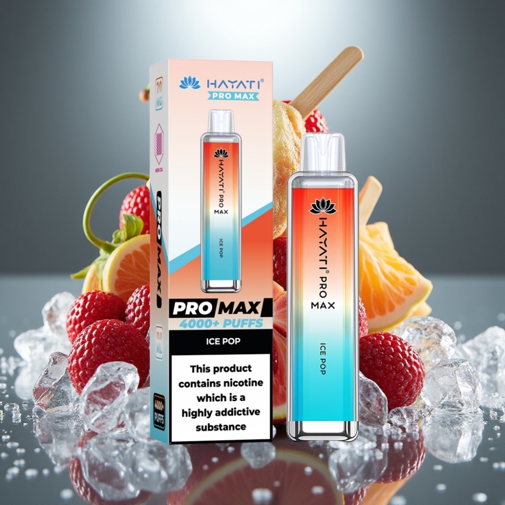 Hayati Pro Max Ledus Popkorns 4000 Puffs Disposable Vape ar 1400mAh bateriju