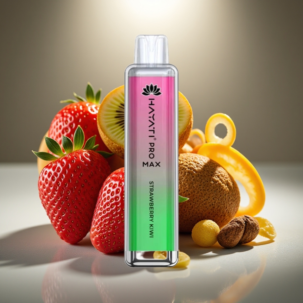 Hayati Pro Max Zemeņu-Kiwi Disposable Vape 4000 Puffs ar LED Gaismu