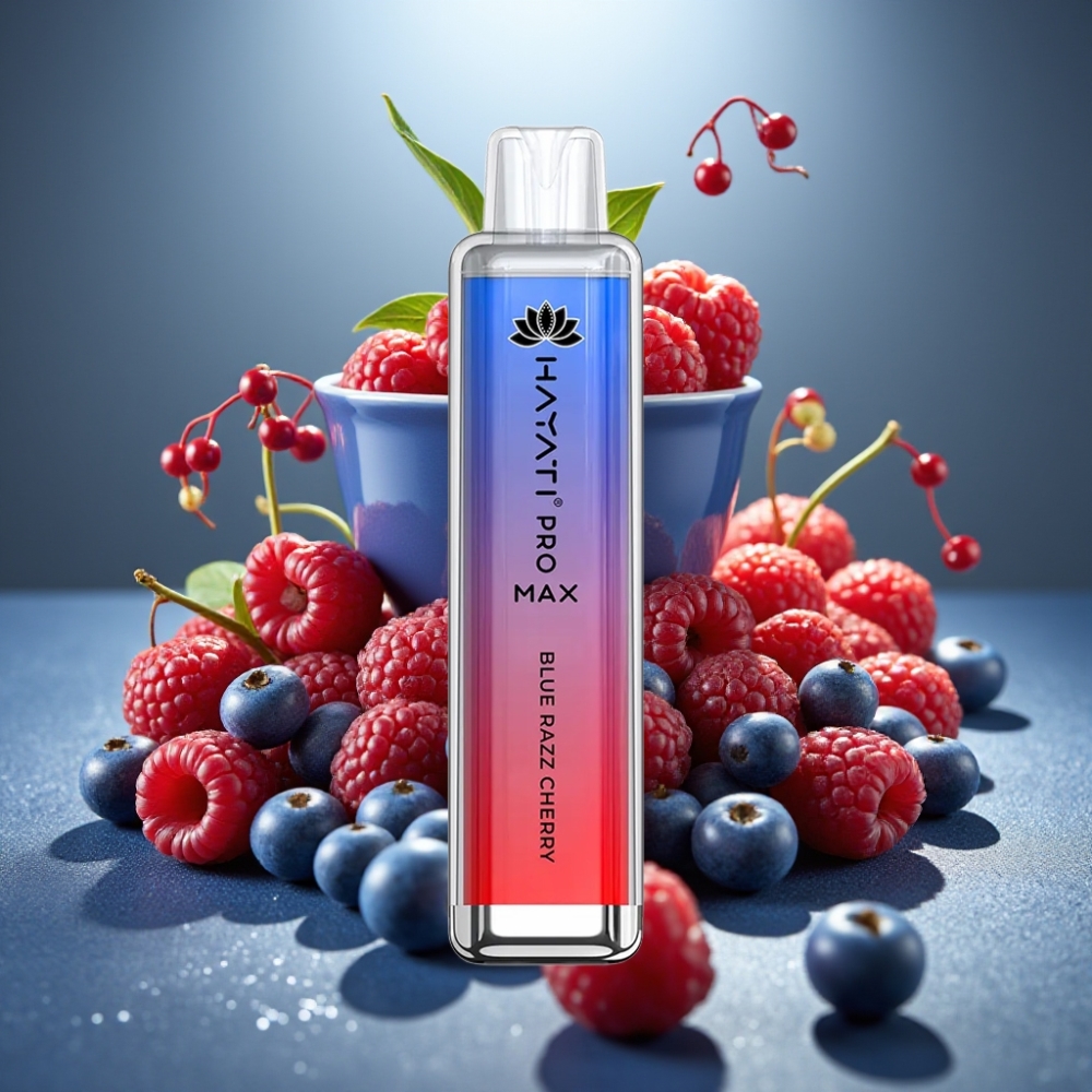 Hayati Pro Max Zilā Aveņu Ķiršu Disposable Vape 4000 Puffs 1400mAh