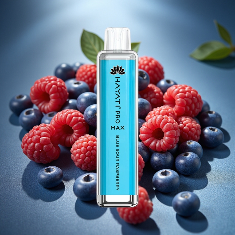 Hayati Pro Max Zilā Skābā Aveņu Disposable Vape ar 4000 Puffiem un 1400mAh bateriju