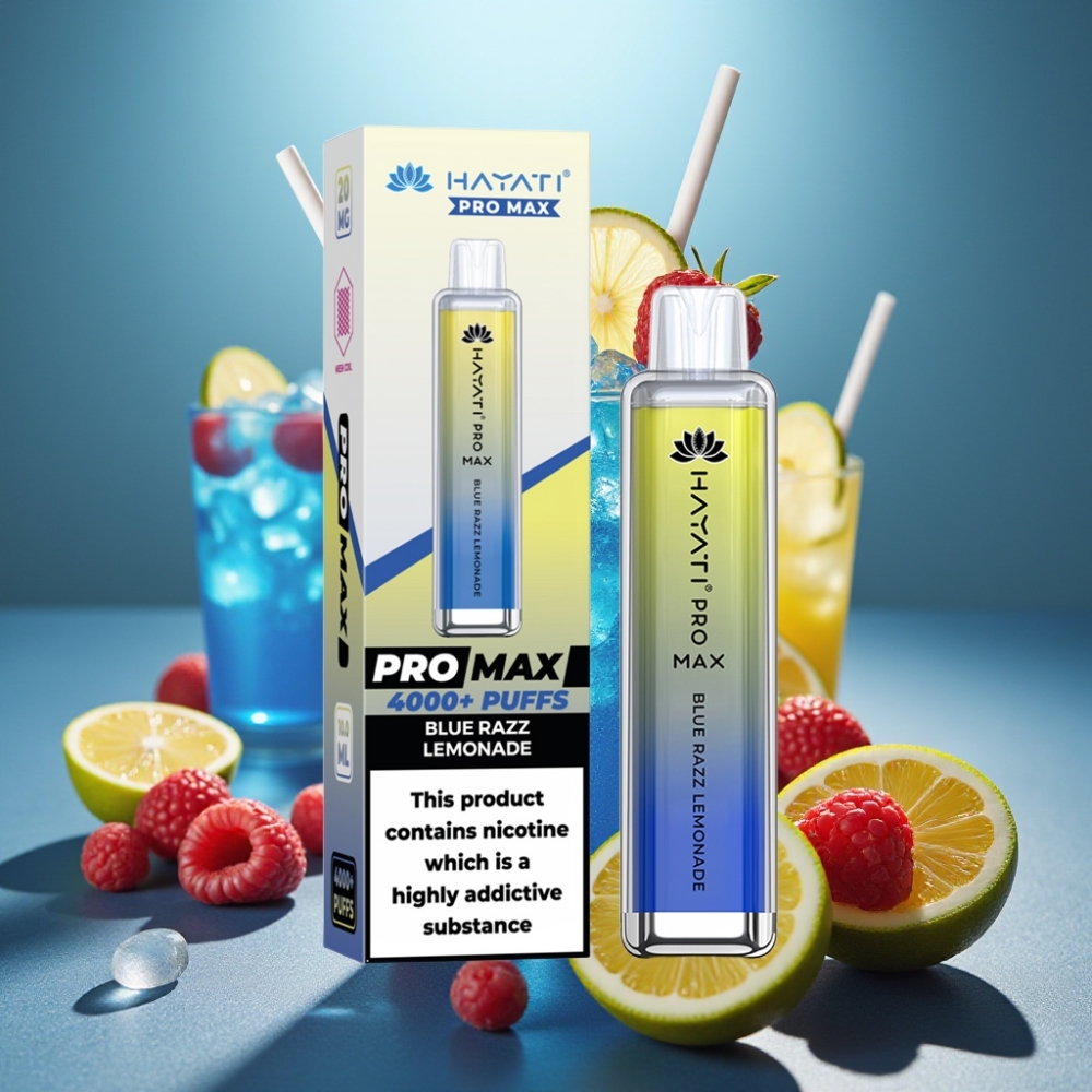 Hayati Pro Max Zilais Aveņu Limonādes Disposable Vape 4000 Puffs 1400mAh