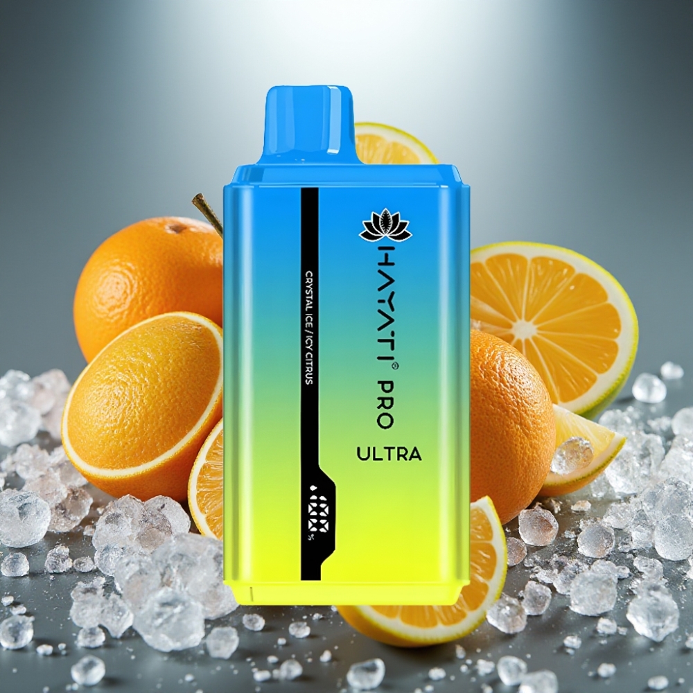 Hayati Pro Ultra 15000 Puffs Crystal Ledus Sviežais Citrusu Disposable Vape