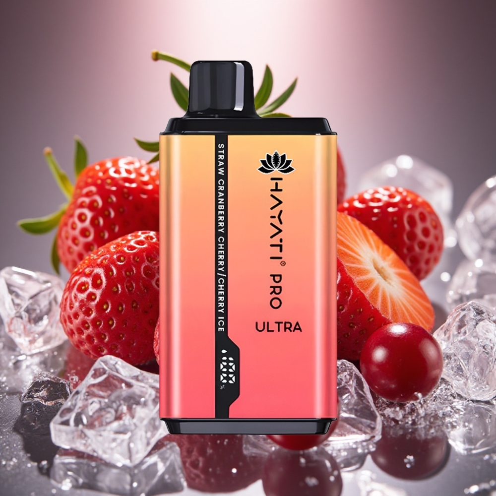 Hayati Pro Ultra 15000 Puffs Zemeneņu Brūklenēnu Ķiršu Ledus 2×12ml 2%