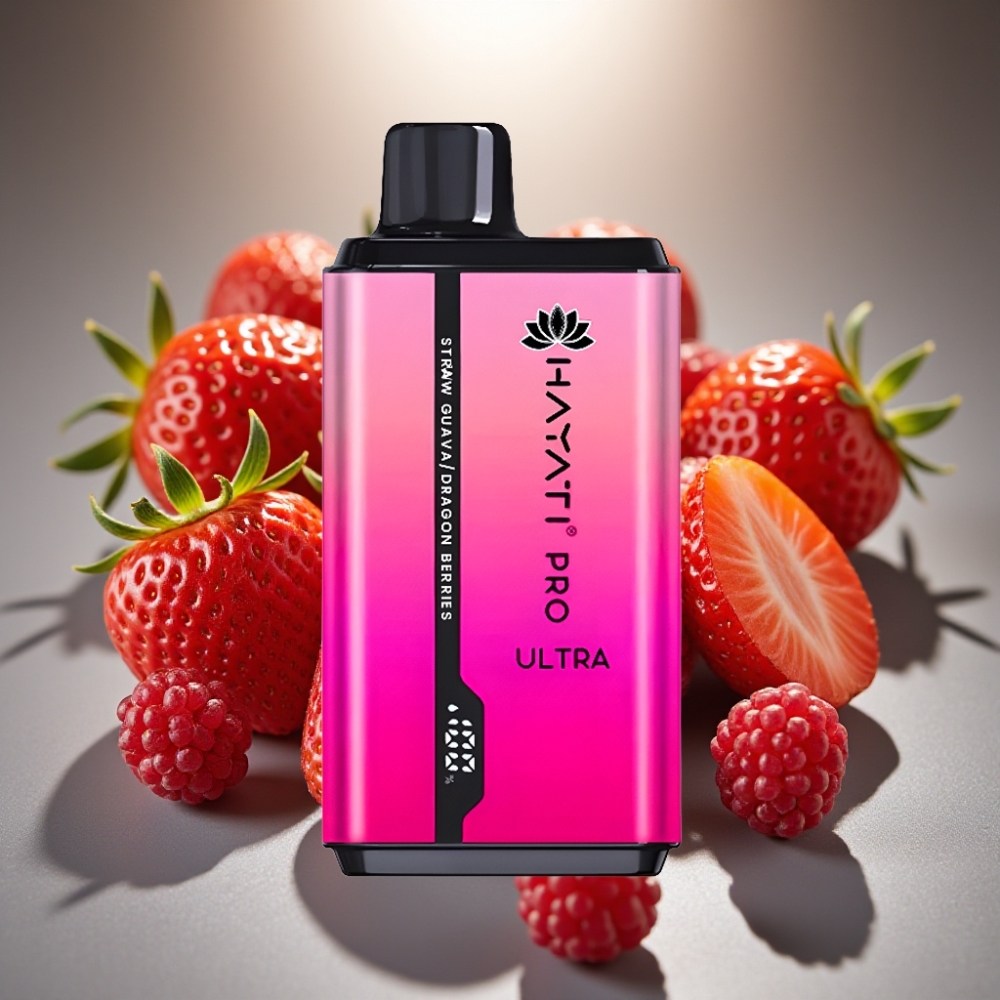 Hayati Pro Ultra 15000 Puffs Zemeneņu Guava Pūķogu Disposable Vape