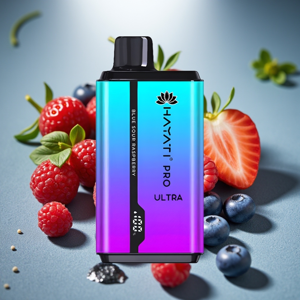 Hayati Pro Ultra 15000 Puffs Zilā Melleņu Avenes Mētāja Disposable Vape 2×12ml 2%