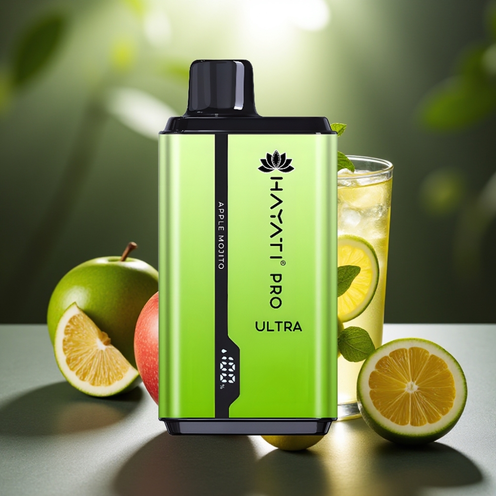Hayati Pro Ultra 15000 Puffs Ābolu Mojito Disposable Vape 850mAh 2×12ml