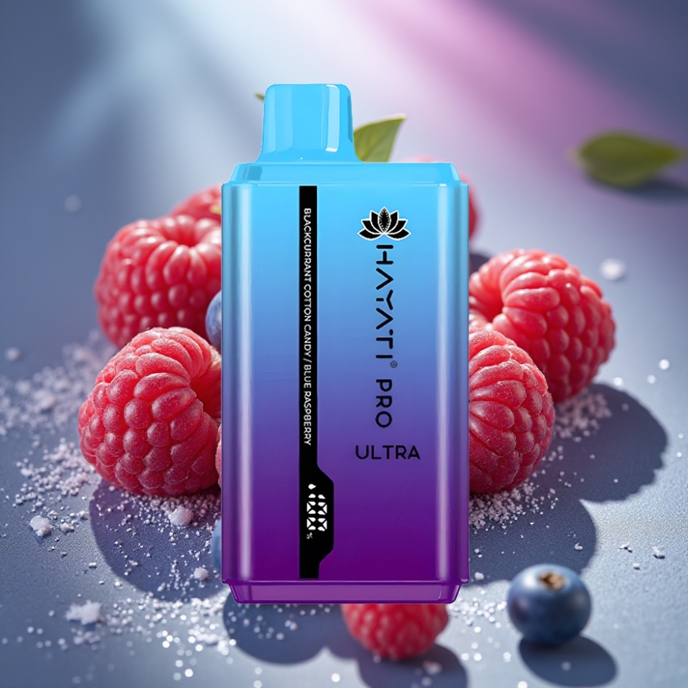 Hayati Pro Ultra Melnā Upene Kokosriekstu Konfekte Zilā Aveņu 15000 Puffs 2×12ml 2%