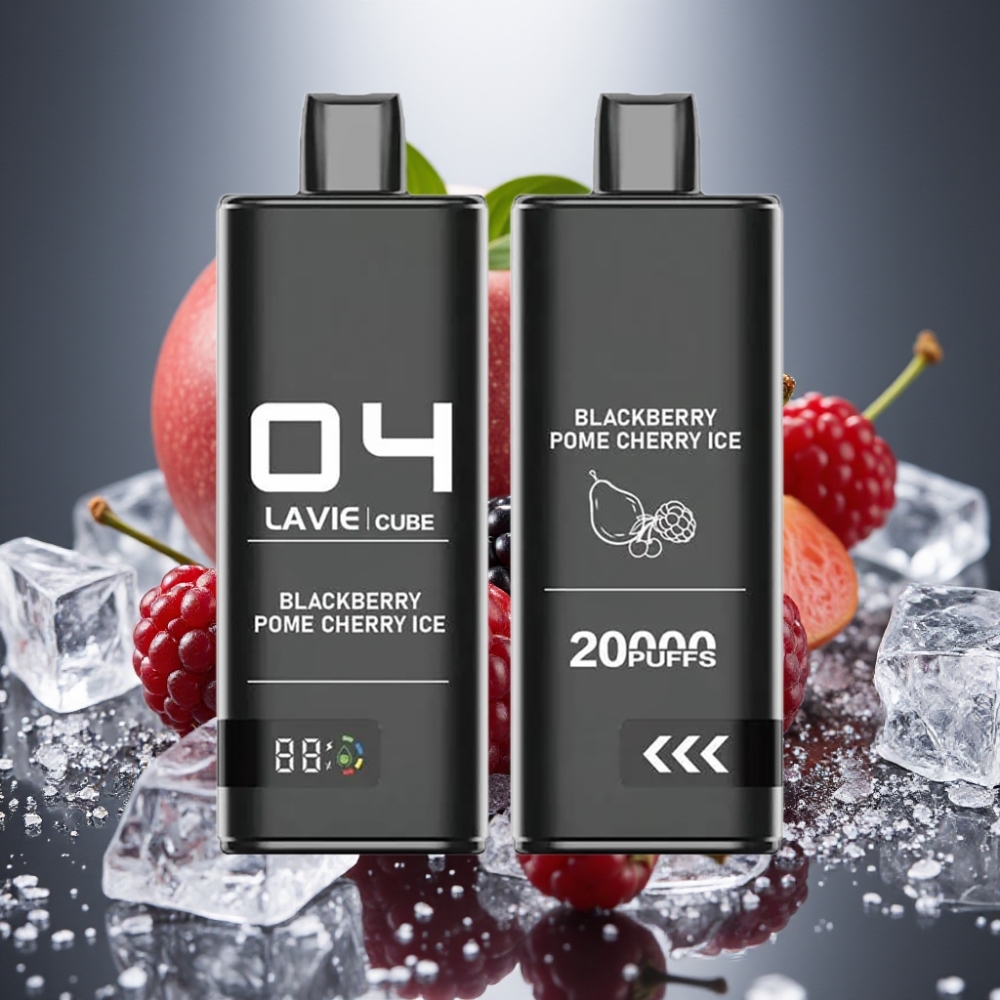 Lavie Cube 20000 Puffs Disposable Vape 28ML Melnā Oga Pomerancs Ķiršu Ledus