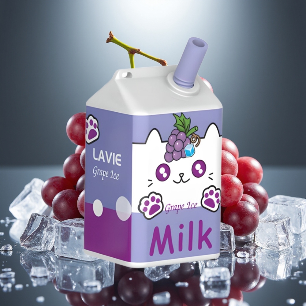 LAVIE Milk 7000 Puffs Disposable Vape Vīnogu Ledus ar 16ML e-šķidruma un Type C uzlādi