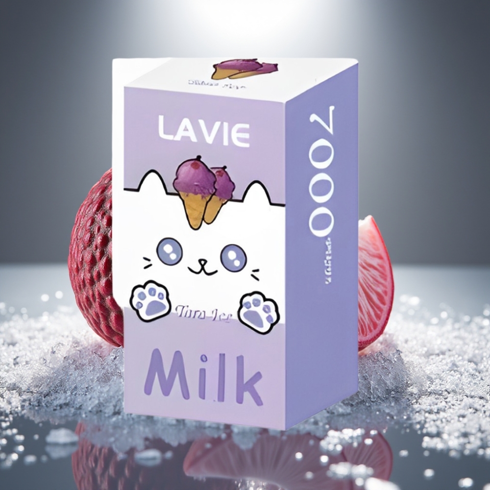 LAVIE Milk 7000 Puffs Taros Ledus Disposable Vape ar 16ML e-šķidruma
