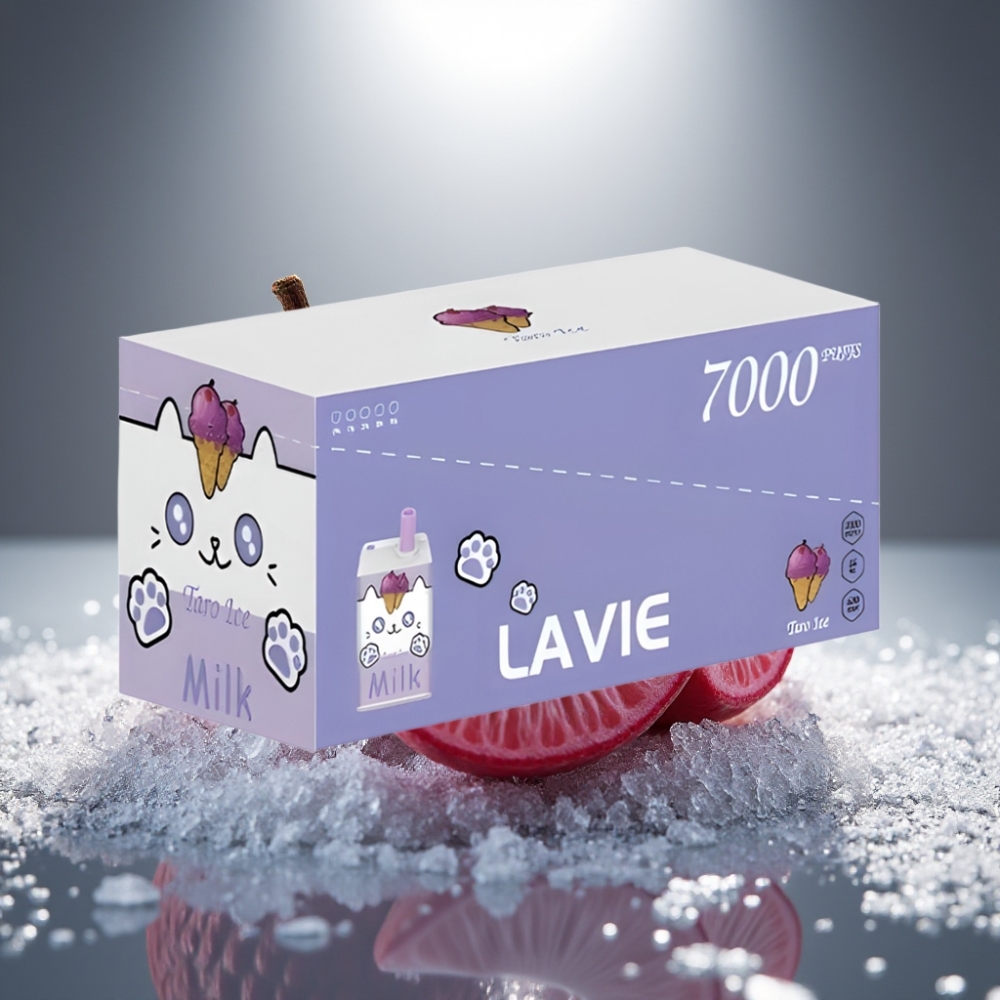 LAVIE Milk 7000 Puffs Taros Ledus Disposable Vape ar 16ML e-šķidruma