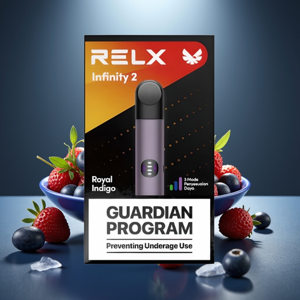 RELX Infinity 2 Vape Device Karalzilā (1.9 ml, 600-650 puffs, USB Type-C)