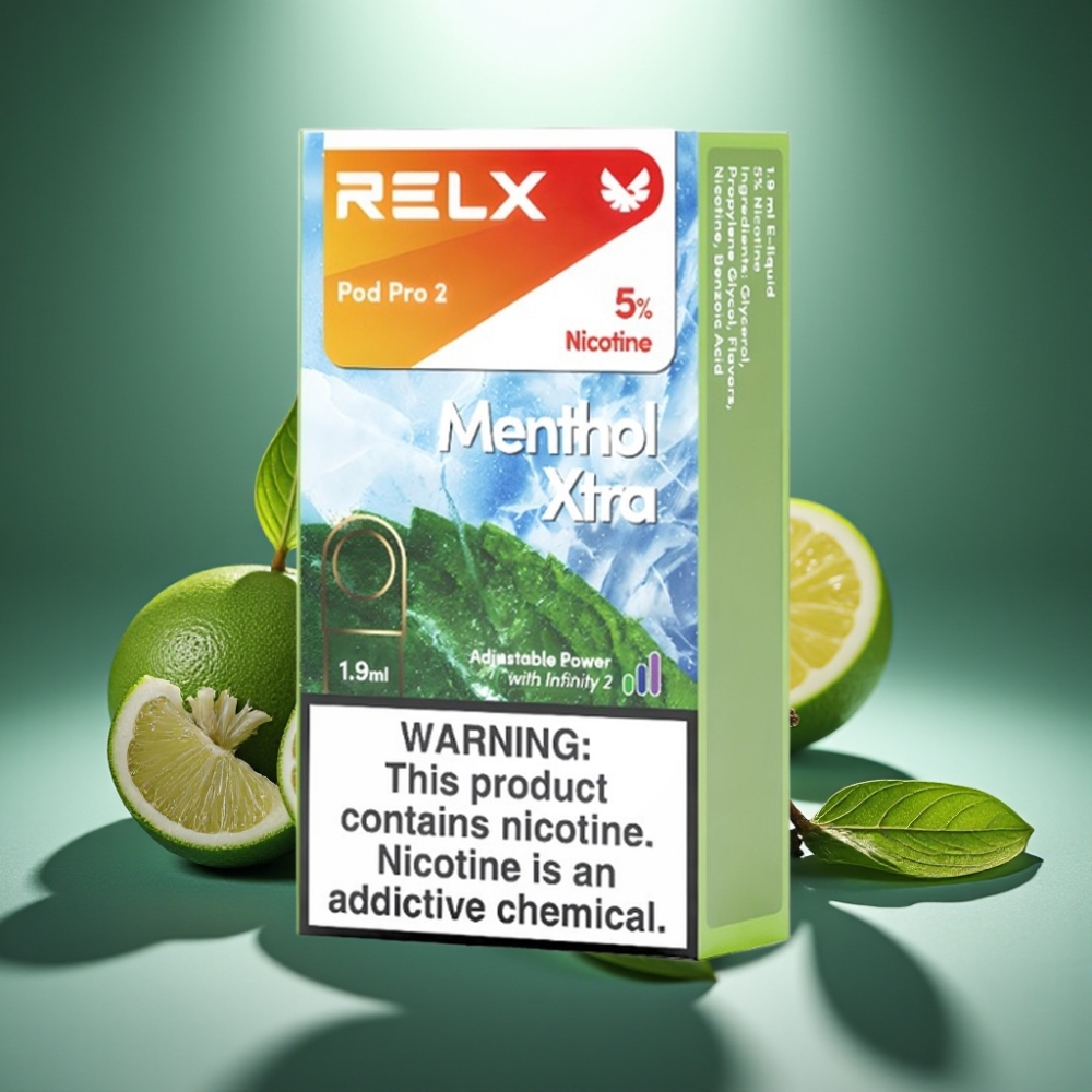 RELX Pod Pro 2 5% Mentola Xtra 1.9ml 600 pūtas 3 sprieguma režīmi