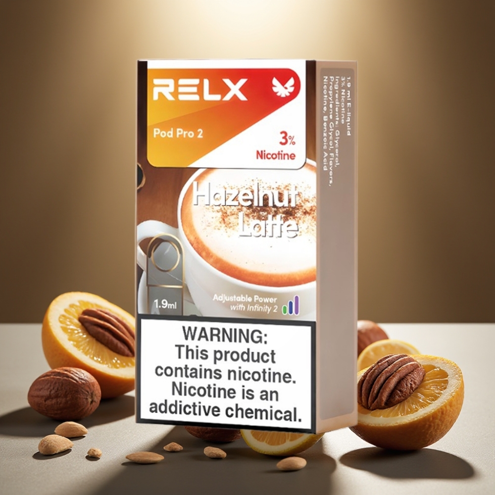 RELX Pod Pro 2 Hazelnut Latte 3% Nicotine 600 Puffs 1.9ml