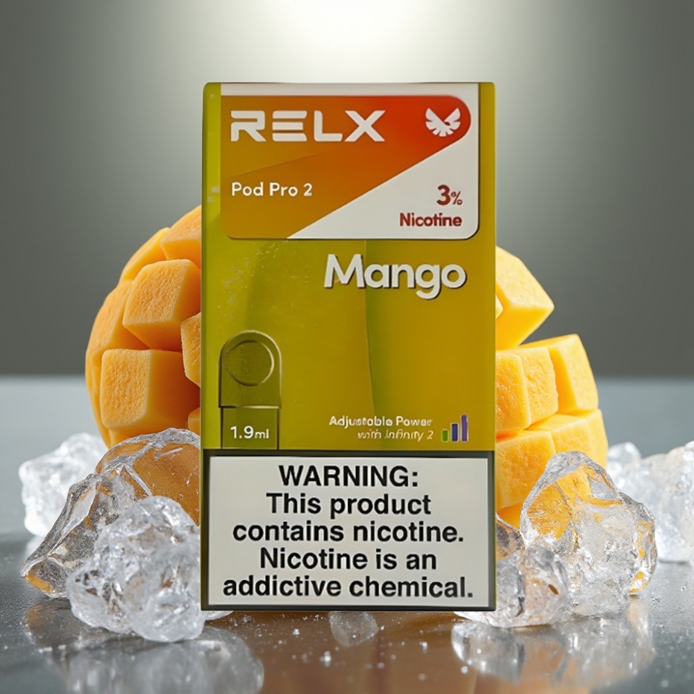 RELX Pod Pro 2 Mango Ledus 3% Nikotīns 1.9ml 600 Iekšpūšanas