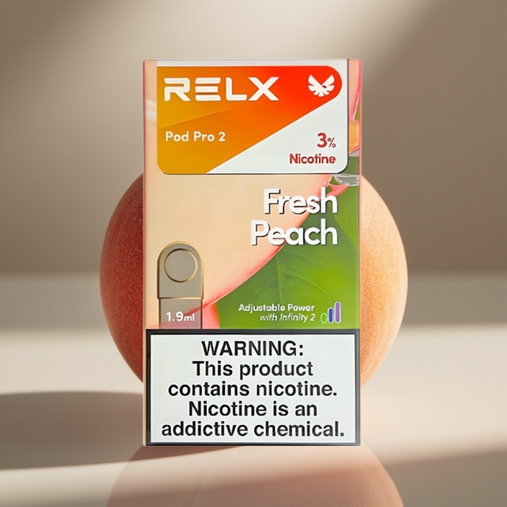 RELX Pod Pro 2 Svaigs Persiks 3% Nikotīns 1.9ml 600 Pūkšņi