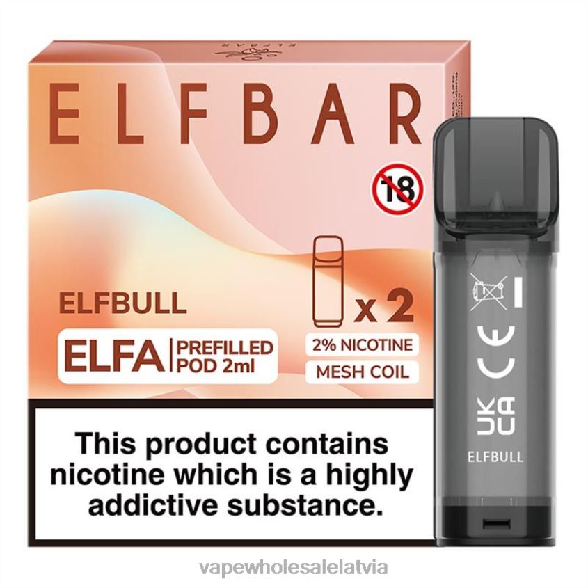 crystal elektroniskā cigarete 26662335 elfbull ELFBAR Elfa iepildīta pāksts - 2ml - 20mg (2 iepakojumi)