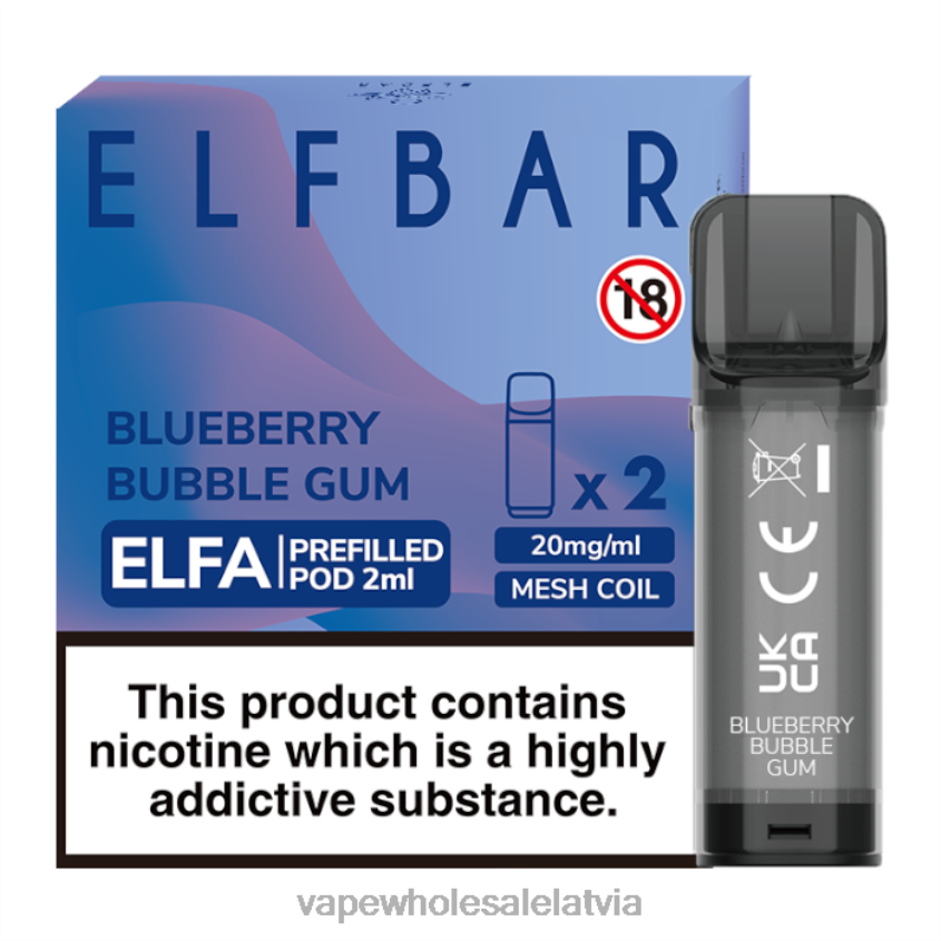 elektroniskā cigarete salt 26662333 melleņu gumija ELFBAR Elfa iepildīta pāksts - 2ml - 20mg (2 iepakojumi)