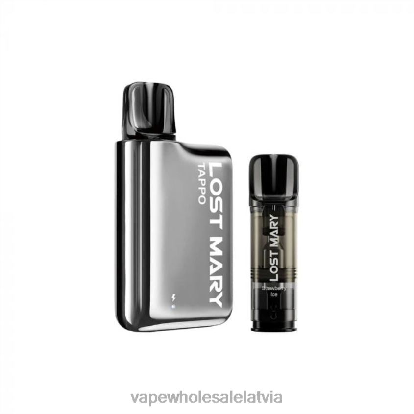 vienreizējās lietošanas vape 26662438 sudraba nerūsējošā x zemeņu ledus LOST MARY Tappo pod vape komplekts