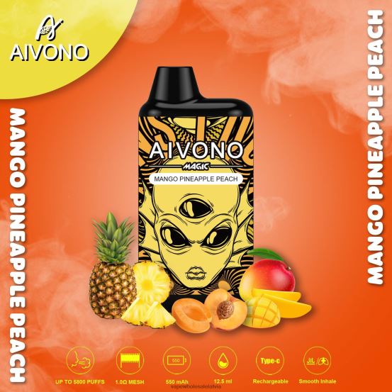Electronic Cigarette Wholesale Supplier - Aivono AIM MAGIC 5800 mouth box cigarete mango ananāsu persiks VZTB688