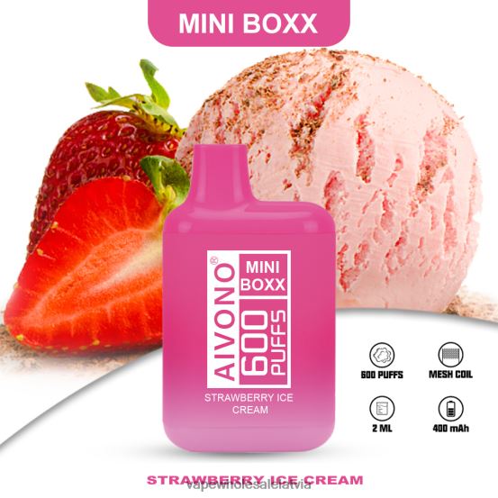 Electronic Cigarette Wholesale Price - Aivono AIM MINI BOXX 600 zemeņu saldējums VZTB6232