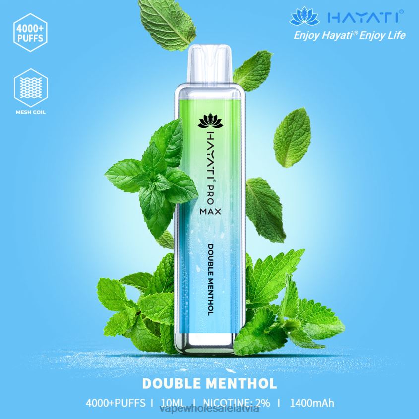 kiwi elektroniskā cigarete 26662156 dubultais mentols Hayati Pro Max 4000