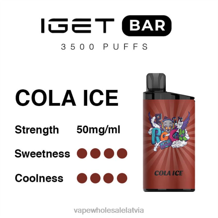 kiwi elektroniskā cigarete 2666296 kolas ledus IGET BAR 3500 5% nikotīna