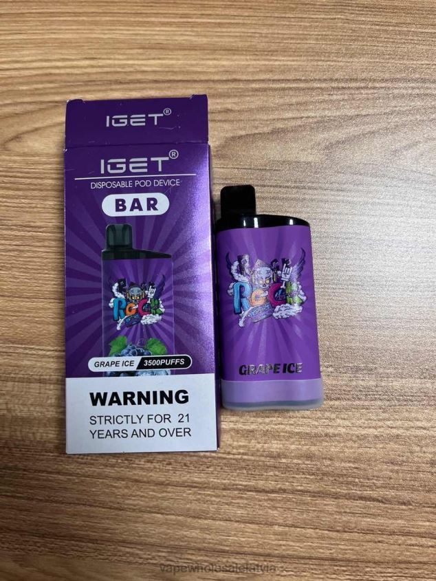 vienreizējās lietošanas vape 2666288 vīnogu ledus IGET BAR 3500 5% nikotīna