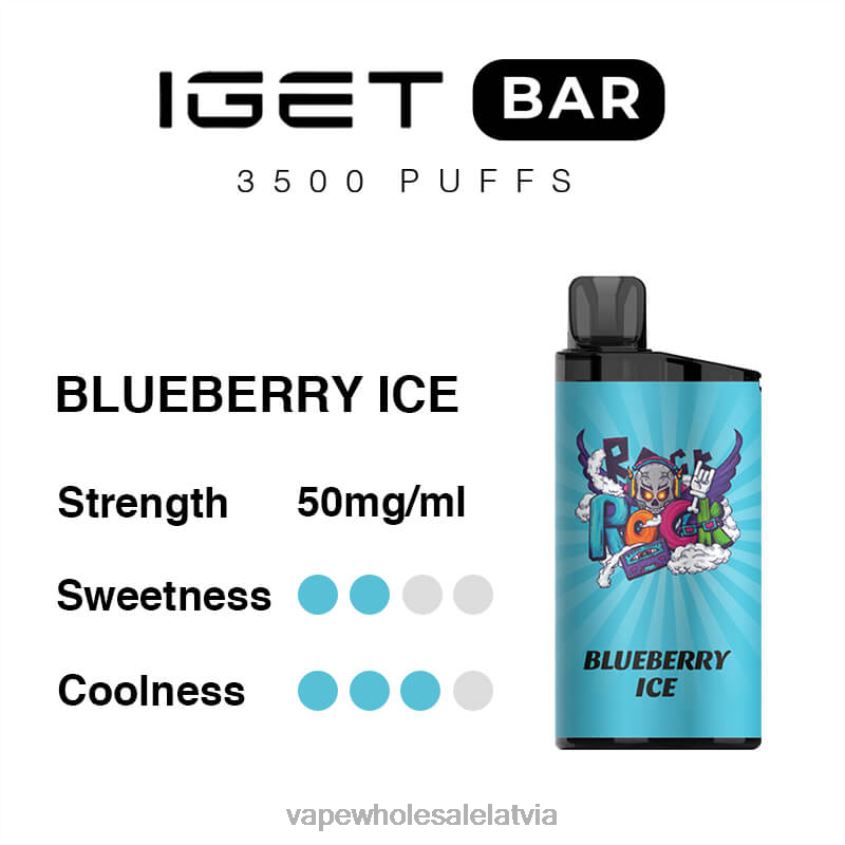 vienreizējās lietošanas vape 2666298 melleņu ledus IGET BAR 3500 5% nikotīna