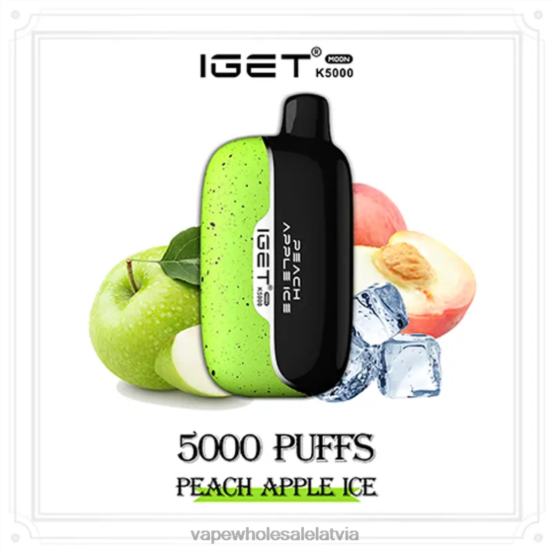 Voom Elektroniskā Cigarete - IGET Moon K5000 persiku ābolu ledus F840X7