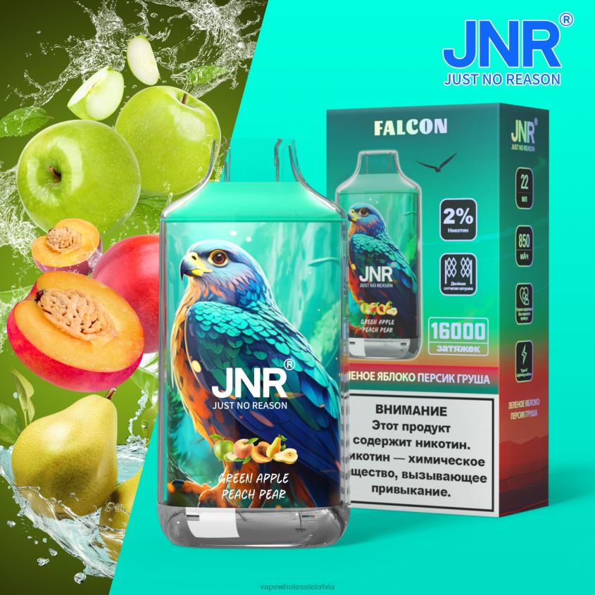 crystal elektroniskā cigarete 26662705 zaļais ābols persiku bumbieris JNR FALCON