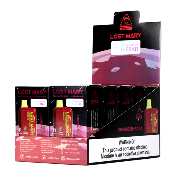 vape wholesale supplier 26662109 dzērveņu soda LOST MARY OS5000
