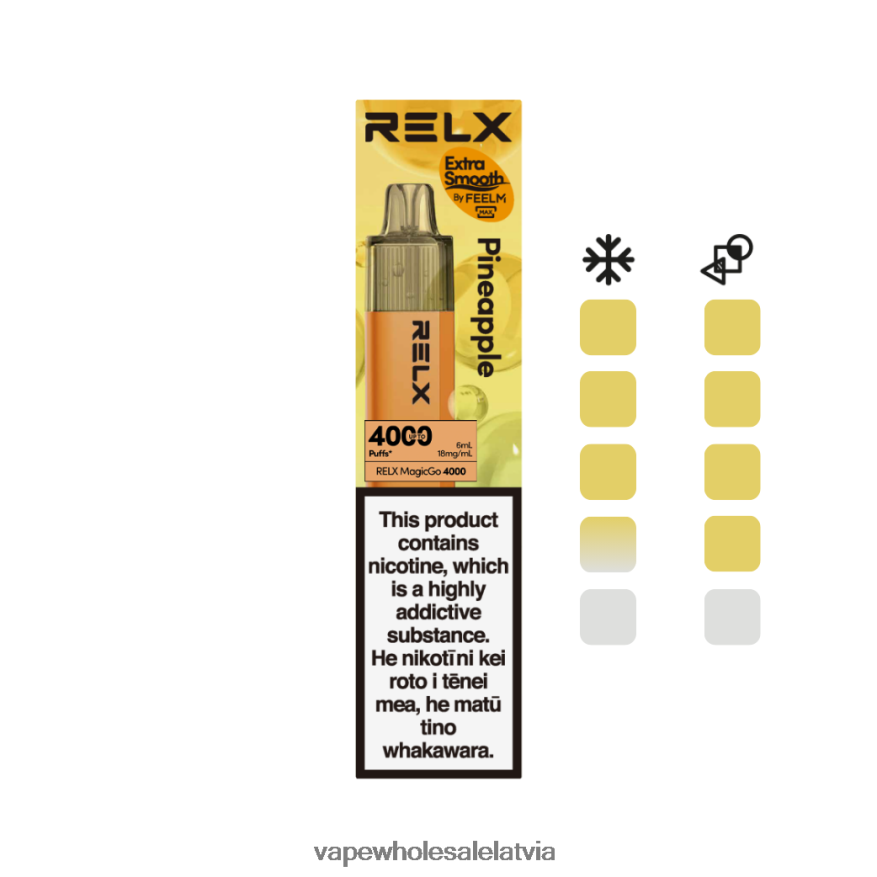 Elektroniskā Cigarete Cena - ananāsu RELX MagicGo 4000 vienreizējās lietošanas vape Z80FNL1